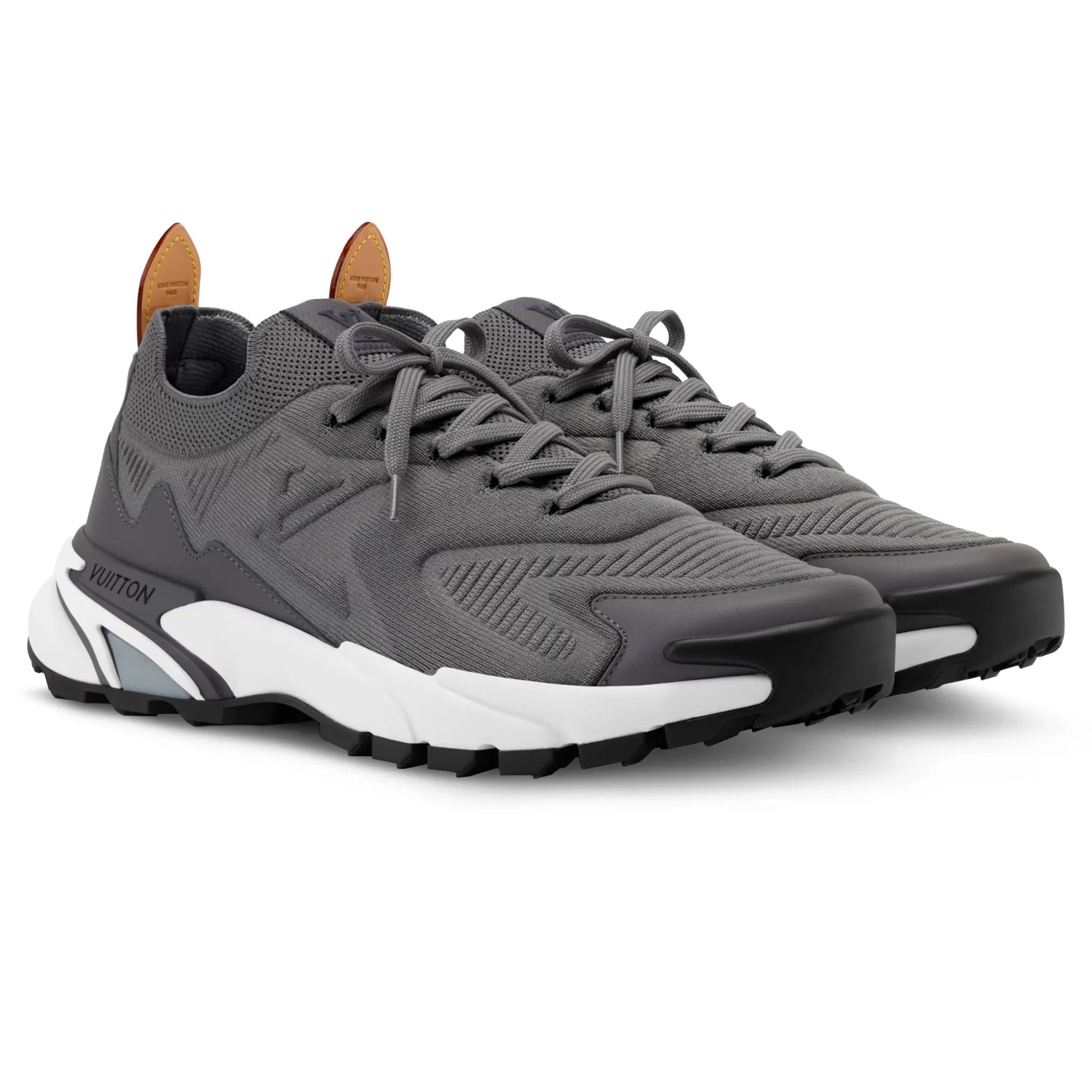 Front Side View of Louis Vuitton LV Runner Tatic Grey Sneaker 1AILJC